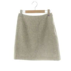 ナチュラルビューティーベーシック NATURAL BEAUTY BASIC 台形スカート チェック ミニ S グレー オフホワイト /DO ■OS ■GY39 ■AX
