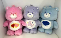 【まとめ品】CareBears ケアベア 超BIGぬいぐるみ 3体まとめ タグ付き ブルー･ピンク･パープル (2602131)