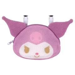 ポシェット ダイカット おでかけ ポケット 洗濯OK クロミ （ サンリオ おでかけポケット メッシュ生地 ポーチ 2WAY 洗える ショルダー 子供 ミニポーチ ポケット付き 小物入れ 子ども キッズ 通園 通学 かわいい ）