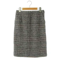 ケイビーエフ KBF アーバンリサーチ タイトスカート ツイード チェック 膝丈 F ブラック オフホワイト モカ /DO ■OS ■GY139 ■AX