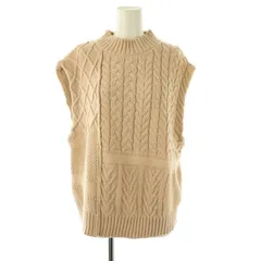 アフタヌーンティーワードローブ AFTERNOONTEA WARDROBE ニット ベスト プルオーバー ハイネック M-L ベージュ /MI ■OS ■AX