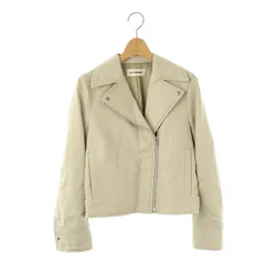 リリーブラウン Lily Brown 23AW エコレザーライダースジャケット ジップアップ 0 アイボリー /HK ■OS