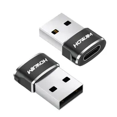 HOWJIM USB Type-C 変換アダプタ 2個セット 超小型 タイプC (メス) to USB 2.0 (オス) QC2.0 急速充電 480Mbpsデータ転送 タイプc 変換 OTG/イヤホン対応 M-acBook Pad Phone 17 ...