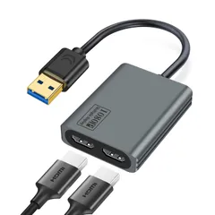 MST USB 3.0-デュアルHDMIディスプレイアダプタ USB HDMI 変換アダプタ 拡張 1080P 60Hz US B- A Hub デュアル HDM I ハブ ディスプレイポート - Windows 、Mac OS 、 Android、 ...