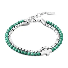 【新品】 [ガーブ]GAVU マラカイト ステンレス ヒーリングパワーストーンブレスレット メンズ 1