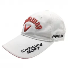 【美品】キャロウェイ キャップ 白×レッド 立体ロゴ刺しゅう ODYSSEY FR   ゴルフウェア Callaway