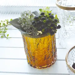 ガラスホルダー ブッシュ ビジュー （ ガラスポット 小物入れ ペン立て 小物収納 花瓶 フラワーベース ガラス 丸型 円形 卓上 インテリア おしゃれ 硝子 アンティーク風 ガラス製 ）