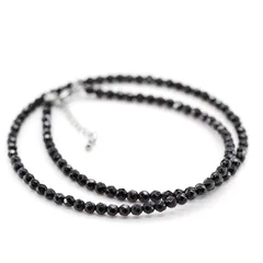 【新品】 [石輝] オニキス ネックレス天然石 64面カット 長さ 45cm メンズ 145