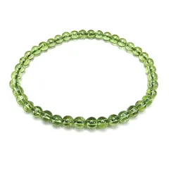 【新品】 [石街] AA+ ペリドット ブレスレット 4mm強 小玉 貴重 天然石 黄金の宝石 8月誕生石