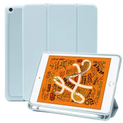MS factory iPad mini 2019 mini5 用 ケース Apple Pencil 収納 耐衝撃 カバー アイパッド ミニ 第5世代 スマートカバー ソフト TPU オートスリープ ケースカバー アリス ブルー 水色 IPDM5-S ...