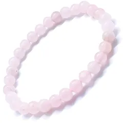 【新品】 【hibikurasu】ローズクォーツ パワーストーン ブレスレット 数珠 天然石 紅石英 ピンク 薄紅色 (6mm) 1
