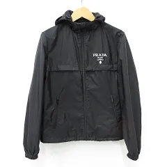 プラダ PRADA ジャケット ナイロンジャケット フード ジップアップ ロゴ SGC052 S221 1WQ9 ブラック 黒 48 ☆AA★