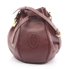 カルティエ CARTIER ショルダーバッグ マストライン ボルドー レザー マスト 巾着型 ショルダーバッグ レディース Used A