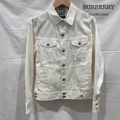 バーバリーブラックレーベル BMP46-624-02 ブラックレーベル ジャケット ホワイト 白 ノバチェック ホースロゴ ブルゾン コットン98% ポリウレタン2% メンズ M ISItems【USED】【古着】【中古】50153011