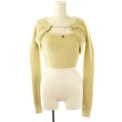 エモダ EMODA シャギーコンパクトツインニット アンサンブル カーディガン キャミソール F アイボリー /DF ■OS