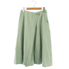 グリーンレーベルリラクシング ユナイテッドアローズ green label relaxing フレアスカート ロング ミモレ丈 36 スモークグリーン /ES ■OS ■FR