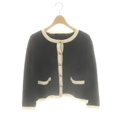 フォンセ FONCE ニット カーディガン ウール 黒 アイボリー /MI ■OS ■FR