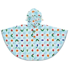 はらぺこあおむし キッズレインポンチョ 90cm 雨具 カッパ レインコート レインウェア 収納袋付き 子供 子ども キッズ ギンガムチェック キャラクター スケーター