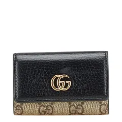 グッチ GGスプリーム GGマーモント キーケース 6連 456118 ブラック レザー レディース GUCCI【1-0209417】
