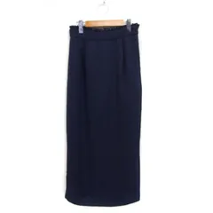 ユアーズ ur's ツイード タイトスカート ナロースカート ロング スリット M ネイビー 紺 /FT49