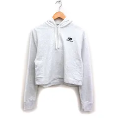 ニューバランス NEW BALANCE 国内正規品 スウェット パーカー クロップド丈 ロゴ刺繍 コットン 綿 1 ライトグレー /FT3