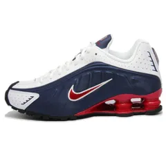 未使用 NIKE ナイキ 26cm SHOX R4 HQ1988-400 ショックス テキスタイル トリコロール MIDNIGHT NAVY/GYM RED-WHITE  18001678