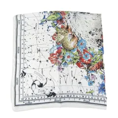 Christian Dior クリスチャンディオール スカーフ 15ZOD090I607 シルク 総柄 フラワー アニマル  ホワイト 白   90010048