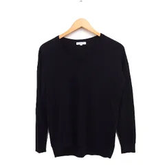 プラステ PLST Vネック ニット セーター 長袖 無地 ハイゲージ ウール M ブラック 黒 /FT33