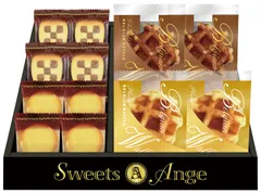 スイーツアンジュ　 ベルギーワッフルと焼菓子セット	SGF-AER	  ベルギーワッフル（プレーン）×2 ベルギーワッフル（ショコラ）×2 プレーンクッキー×4 チェスクッキー×4