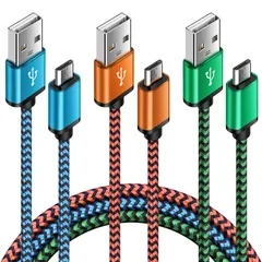 マイクロ usb ケーブル Micro B ケーブル【1.8M/付き/3色】2.4A急速充電ケーブル PS4 充電ケーブル Android充電ケーブル スマホ充電ケーブル タイプbケーブル 充電コード 高速データ転送 Sharp Aquos Pad/Zeta