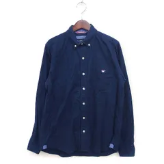 ビームスハート BEAMS HEART ボタンダウン シャツ カジュアル 長袖 ワンポイント刺繍 コットン 綿 S ネイビー 紺 /FT13