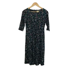 Sybilla(シビラ) ワンピース サイズL レディース美品  - 黒×グリーン×マルチ ラウンドネック/七分袖/ロング