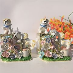 新品・未使用】リヤドロ Lladro 可愛いながめ フィギュリン 犬 花 鳥
