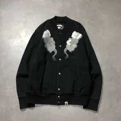 GQ4761◇A BATHING APE / KAWS : BENDY スウェットスタジャン◇M◇黒 BEPE カウスのサムネイル