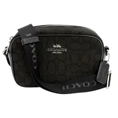 ♪3918 コーチ ショルダーバッグ ミニ ジェイミー カメラ バッグ CT861 シグネチャー レザー ブラック グレー 中古 COACH