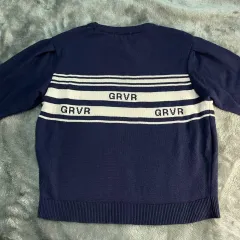 グローブストア GRVR ネイビー ストライプ 半袖 ニット