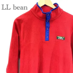 USA製  L.L.Bean ハーフスナップ フリース  71341 スナップT  MEN'S SMALL レッド エルエルビーン 山タグ レディース ファッション _201021