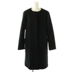 ユナイテッドアローズ A DAY IN THE LIFE UNITED ARROWS PECOLAMB ノーカラーコート 36 ブラック /DO ■OS