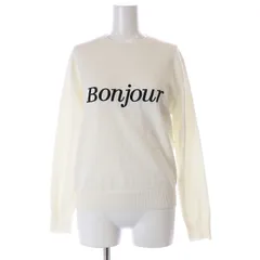 アプワイザーリッシェ Apuweiser-riche 23SS カシミヤ混ロゴニット セーター 長袖 刺繍 2 M 白 ホワイト /AT ■OS