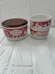 昭和レトロ　蓋付容器セット・保存容器・陶磁器・　3点セット