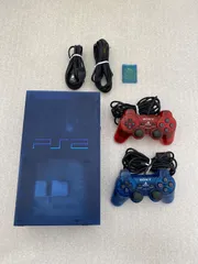 PlayStation 2 本体　オーシャン・ブルー（SCPH-37000）動作品　コントローラー2点