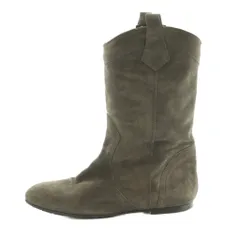 ファビオルスコーニ FABIO RUSCONI ミドルブーツ スエード 36 23.0cm グレー /MI ■OS