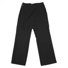 ヨウジヤマモトノアールYohji Yamamoto NOIR ウールギャバフロントラップパンツ 黒1のサムネイル