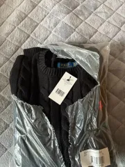 ポロラルフローレン ケーブル ニット ブラック XL