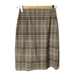 クミキョク 組曲 KUMIKYOKU ランダムチェック タイトスカート ひざ丈 S2 ブラウン ブラック ■FY