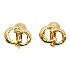 ★SALE【6jab0443-k】クリスチャンディオール イヤリング CDロゴ GPメッキ ゴールド【中古】レディース