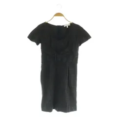 シーバイクロエ SEE BY CHLOE チェック 半袖 ワンピース ミニ ウール混 タック I38 ブラック /MY ■OS