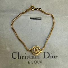 Christian Dior  クリスチャンディオール　 Diorロゴラウンドチャームブレスレット　ゴールドカラー　ビンテージ