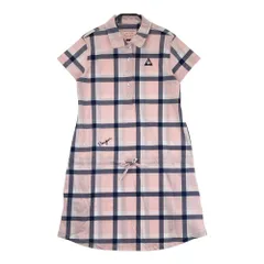 サイズ：L LE COQ GOLF ルコックゴルフ  半袖ワンピース ロゴ刺繍 チェック 総柄 ピンク系 [240101623156] ゴルフウェア レディース ストスト