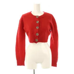 ココディール COCO DEAL 23SS フレンチウールショートニットカーディガン クロップド 2 レッド /CX ■OS